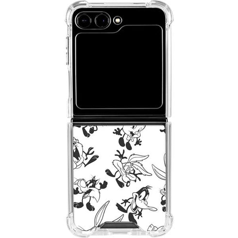 Looney Tunes Big Head Pattern Galaxy Z Flip6 Clear Case